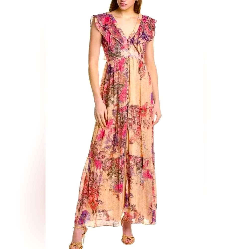 NWT-NEVER WORN HEMANT & NANDITA Pink and Gold Maxi Dress